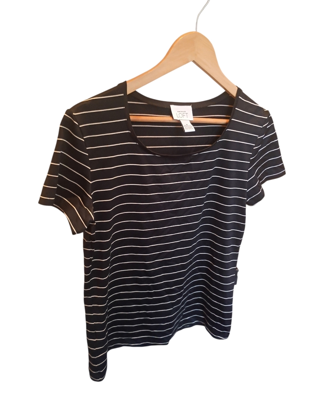 Loft Black And White Striped Top Size Medium